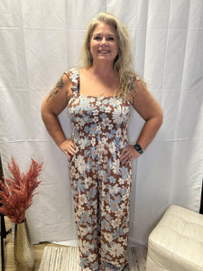 Floral Print Plus Jumpsuit