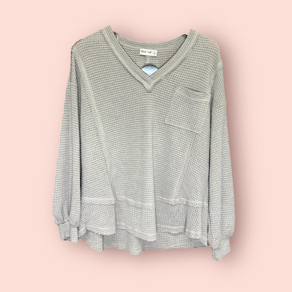 Waffle Knit Long Sleeved Top