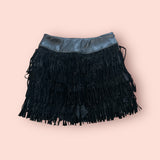 Faux Leather Fringe Studded Shorts