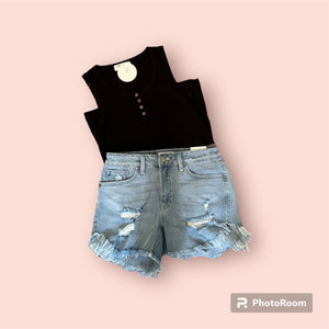 #14 Frayed Hem Jean Shorts