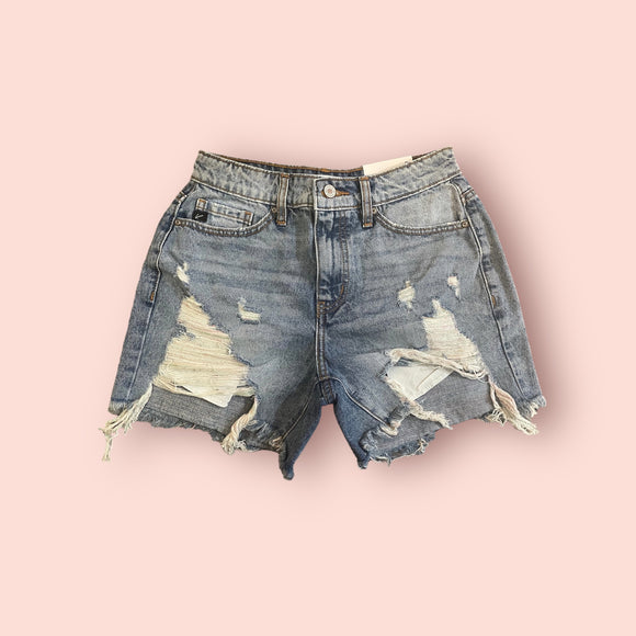 #54 Medium Washed Distressed Jean Shorts