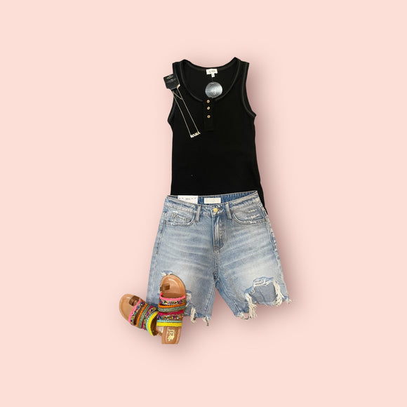 #99 Midi Jean Shorts