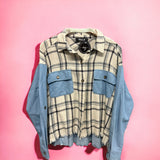 Denim Plaid Button Up