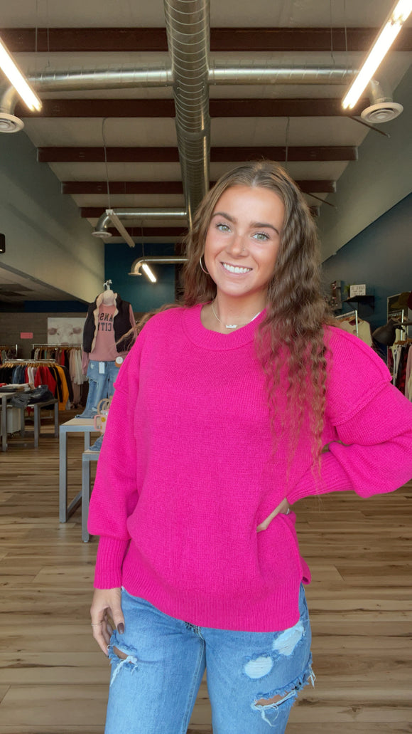 Pink Oversized Sweater