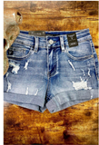 Girls Stone Wash Distressed Jean Shorts