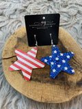 Glitter Star and Stripes Suede Earrings