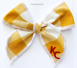 Girls Plaid KC Bow