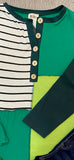 Green Color Block Top