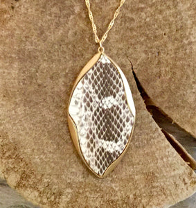 Leather Animal Print Pendant Necklace