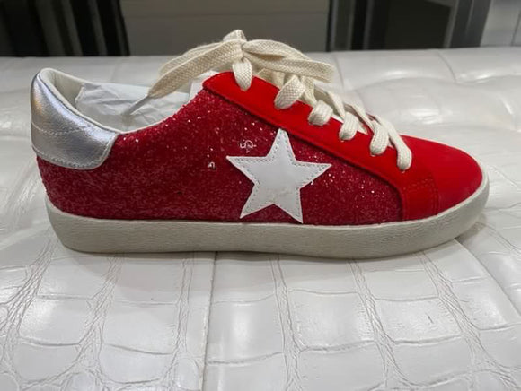 Sparkly Red Star Sneakers
