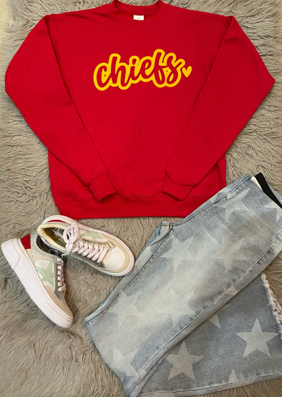 Chiefs Heart Red Crewneck Sweatshirt