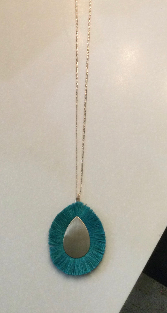 Teal Peacock Necklace