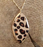 Leather Animal Print Pendant Necklace