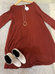 The Stephanie Long Sleeve Tee Shirt Dress