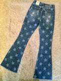 #34 Star Flared & Frayed Jeans