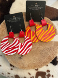 Circular Zebra Print Earrings