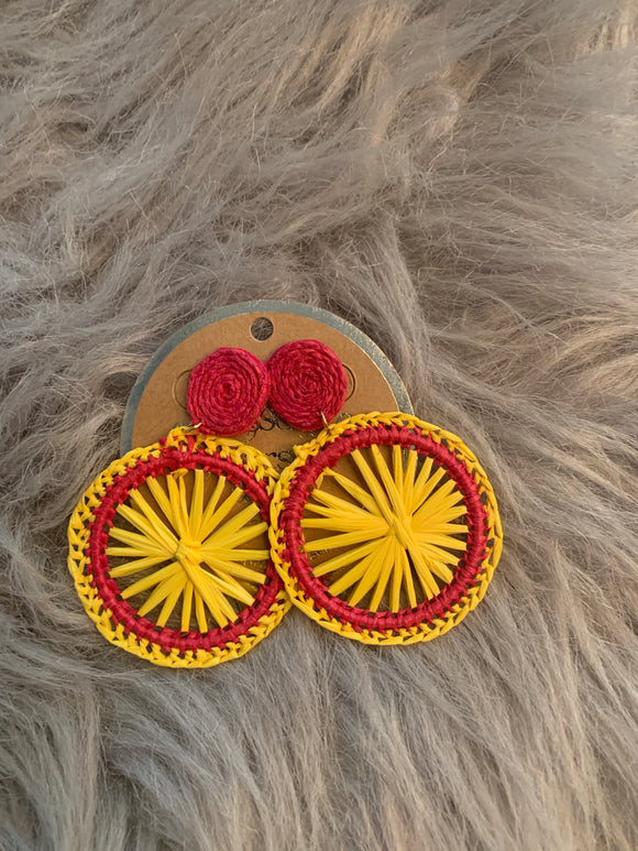 Pink and Yellow Earrings