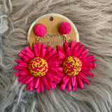 Raffia Flower Earrings