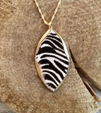 Leather Animal Print Pendant Necklace