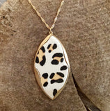 Leather Animal Print Pendant Necklace