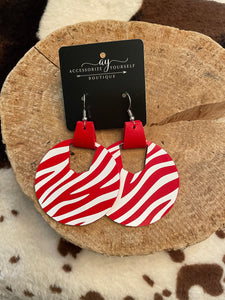 Circular Zebra Print Earrings