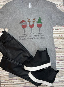 Holiday Wine Glasses Graphic Tee
