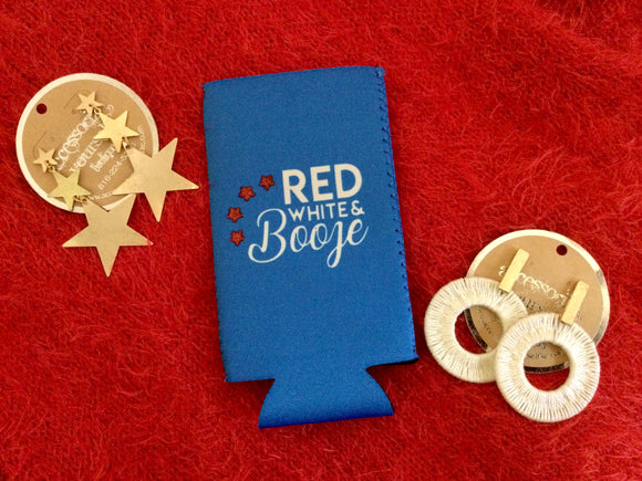 Red White and Booze Koozie